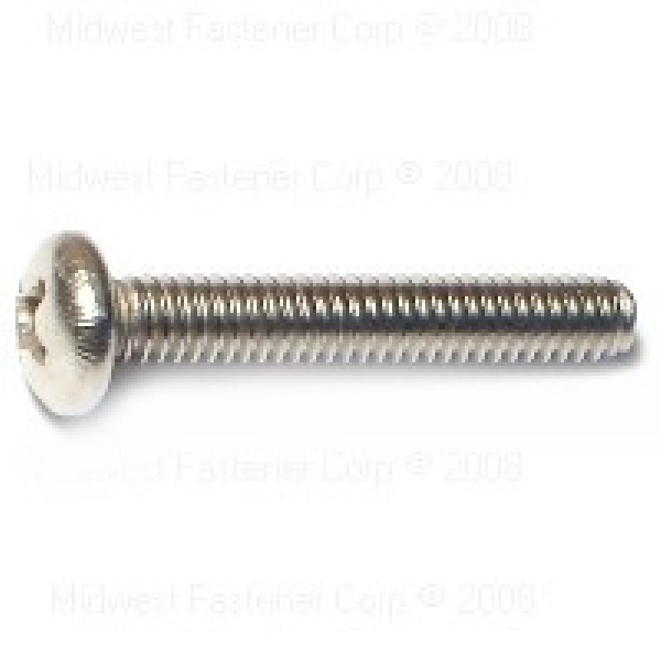 23849 Machine Screw, #8-32 Thread, 1 in L, Pan Head, Phillips Drive, Stainless Steel, 5 PK