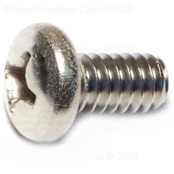 23863 Machine Screw, 1/4-20 Thread, 1/2 in L, Pan Head, Phillips Drive, Stainless Steel, 5 PK