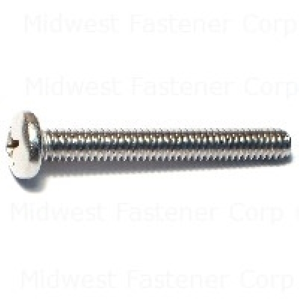 23868 Machine Screw, 1/4-20 Thread, 2 in L, Pan Head, Phillips Drive, Stainless Steel, 5 PK