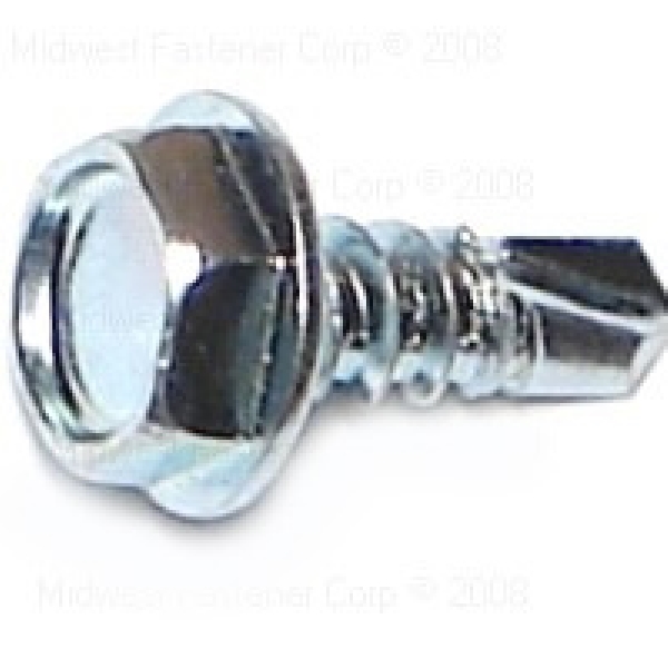 23064 Screw, Hex Drive, Self-Drilling Point, Zinc, 5/PK