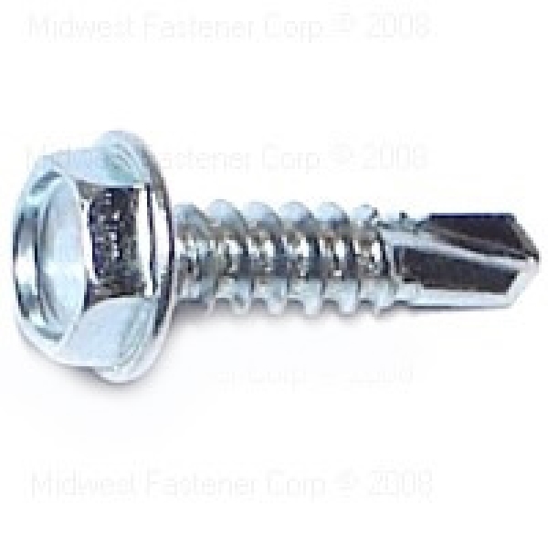 23065 Screw, Hex Drive, Self-Drilling Point, Zinc, 5/PK