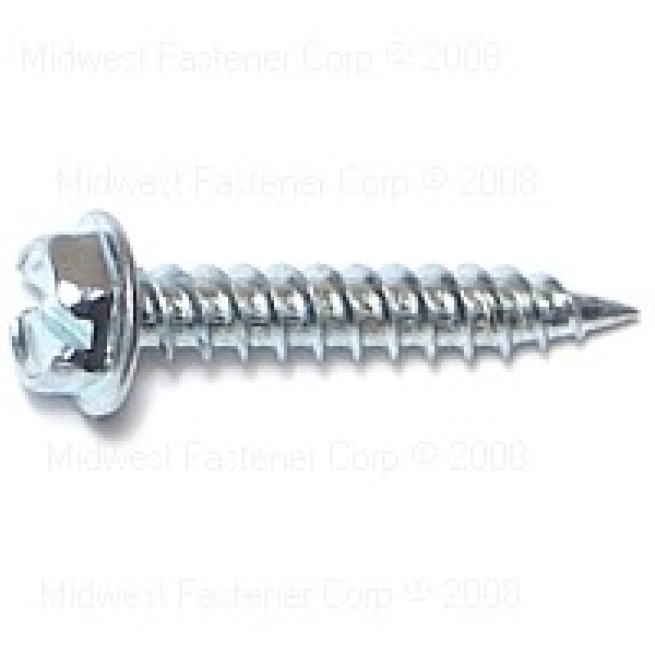 51739 Screw, #8 Thread, 1 in L, Hex Drive, Speed Point, Zinc, 192 PK