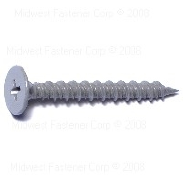 08848 Screw, #8-18 Thread, 1-5/8 in L, High-Low Thread, Wafer Head, Phillips Drive, Steel, Ceramic