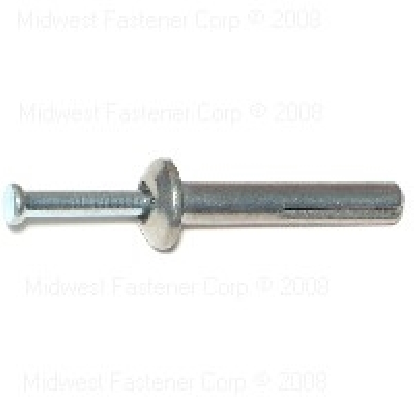 Midwest Fastener 04068 Nail Drive Anchor, 1/4 in Dia, 1-1/2 in L, 2.45 lb, Zinc