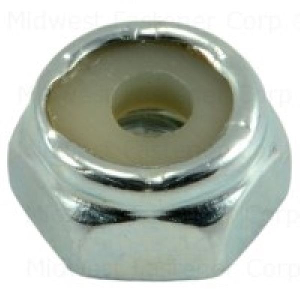 21540 Lock Nut with Nylon Insert, Coarse Thread, 6-32 Thread, Zinc, 5/PK