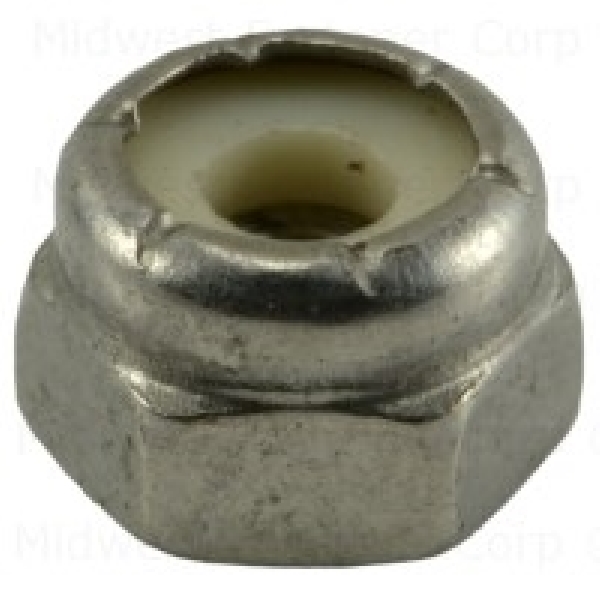 23910 Lock Nut with Nylon Insert, Coarse Thread, 8-32 Thread, Stainless Steel