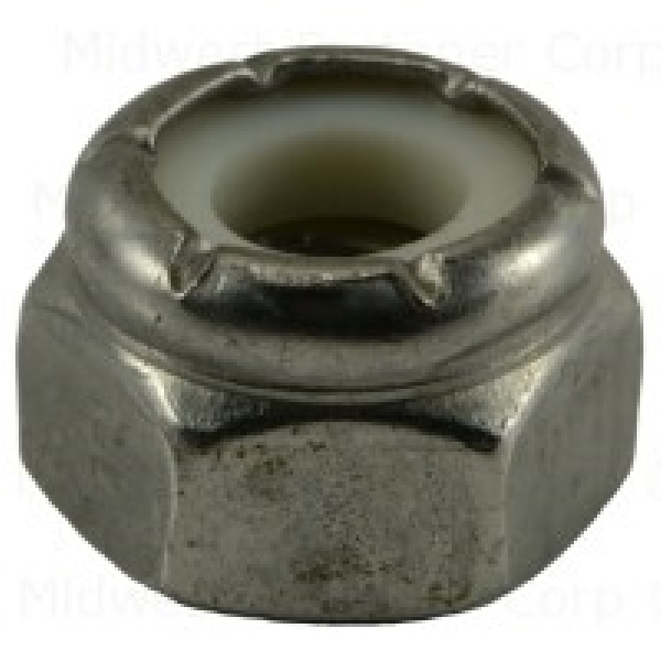 23912 Lock Nut with Nylon Insert, Coarse Thread, 1/4-20 Thread, Stainless Steel