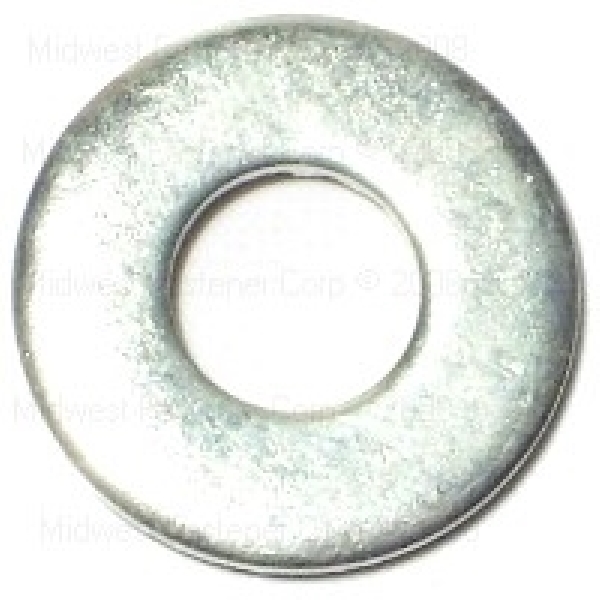 03826 Washer, Flat, 1/4 in ID, 3/4 in OD, 0.062 in Thick, Steel, Zinc, 2 Grade, 100 PK