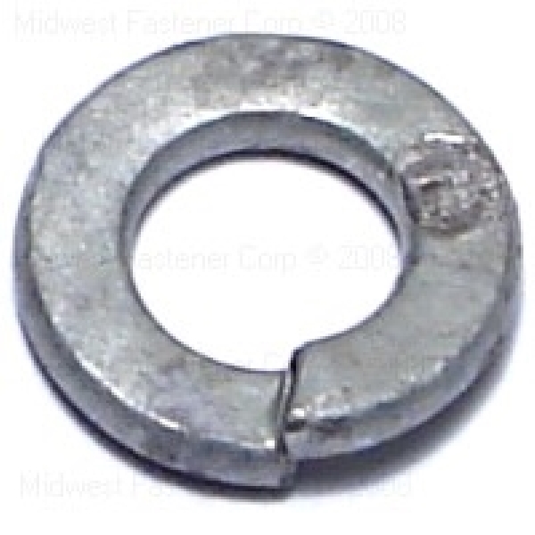 05635 Split Lock Washer, 1/4 in ID, 1/16 in Thick, Galvanized Steel