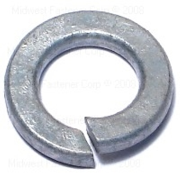 05638 Split Lock Washer, 1/2 in ID, 1/4 in Thick, Galvanized Steel