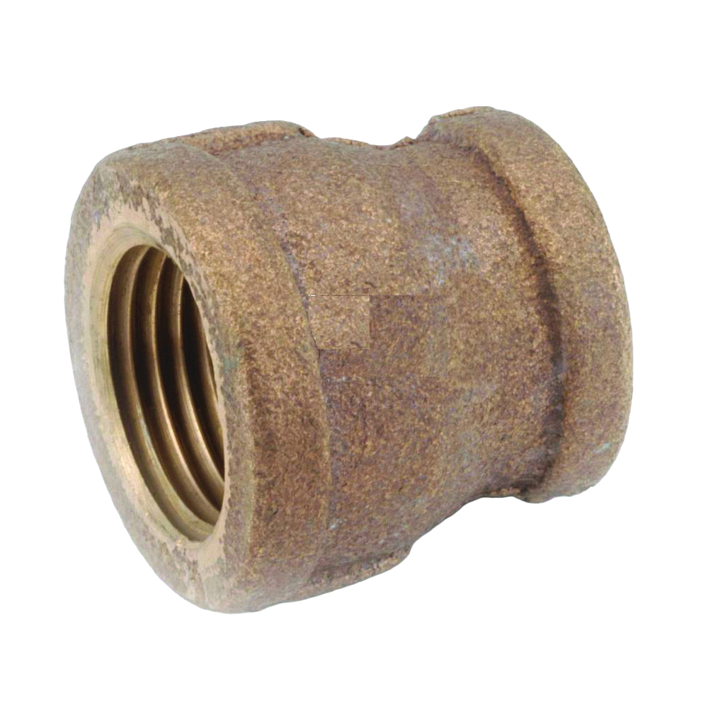 738119-0604 Reducing Pipe Coupling, 3/8 x 1/4 in, FIPT, Brass, 200 psi Pressure