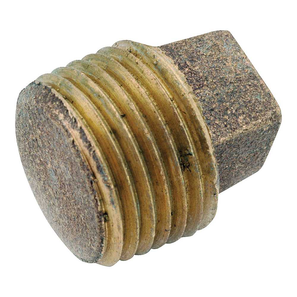 738114-04 Solid Pipe Plug, 1/4 in, MPT, Square Head, Brass