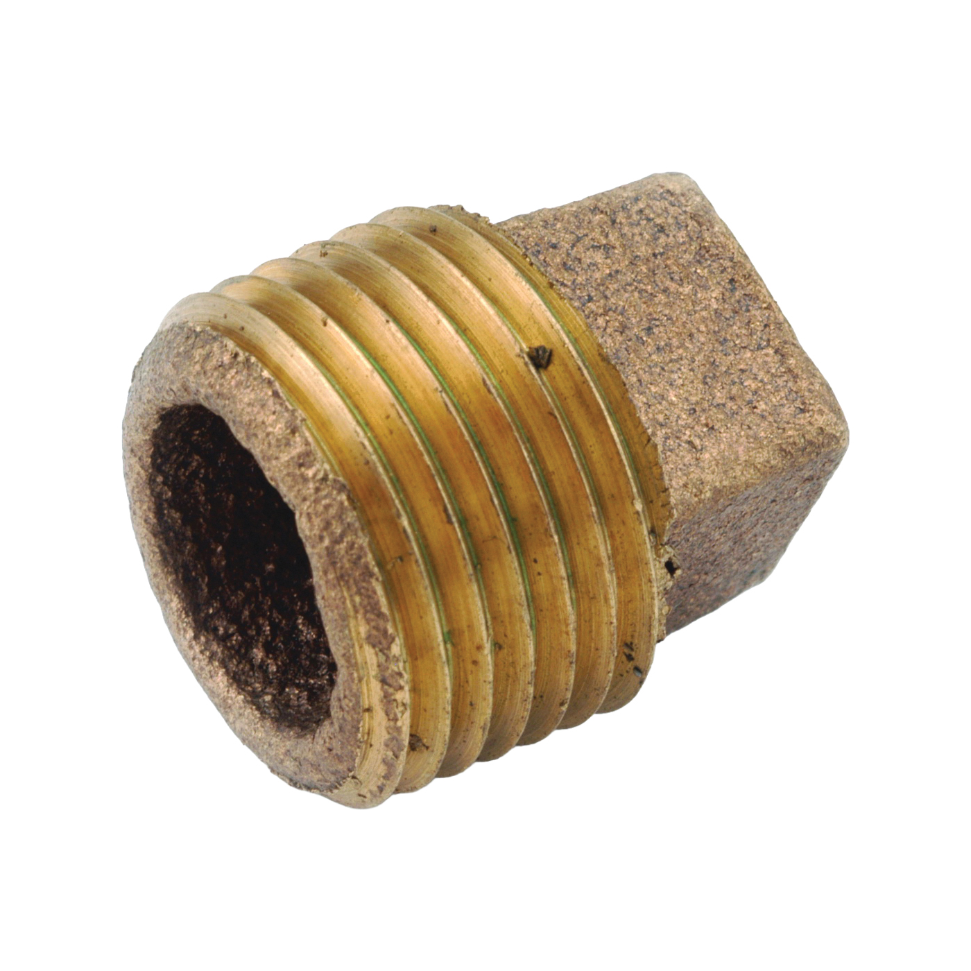 738109-08 Pipe Plug, 1/2 in, MPT, Cored Square Head, Brass