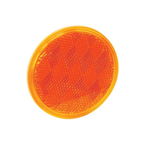 RV-660C Safety Reflector, Amber Reflector, Plastic Reflector, Adhesive Mounting, 3 in W Reflector