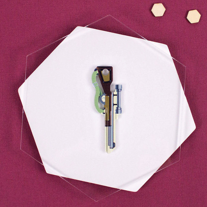 Lucky Line Key Shapes Series B118K Key Blank, Brass, Enamel-Coated, For: Kwikset Locks - 3