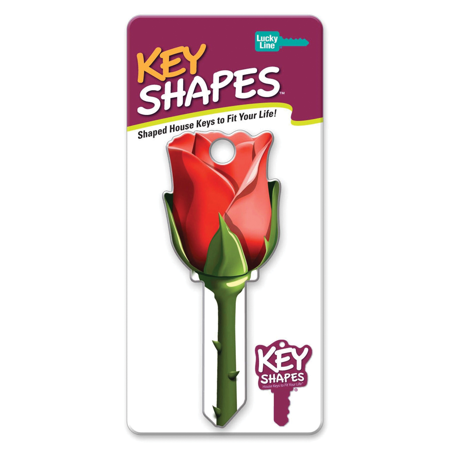Lucky Line Key Shapes Series B107S Key Blank, Brass, Enamel-Coated, For: Schlage Keyway Locks - 4