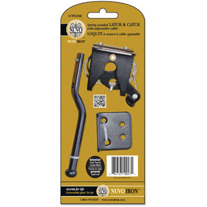 LCWSLBLK Spring-Loaded Latch and Catch, 6-1/2 in L, 3-1/2 in W, Steel, Black, Powder-Coated