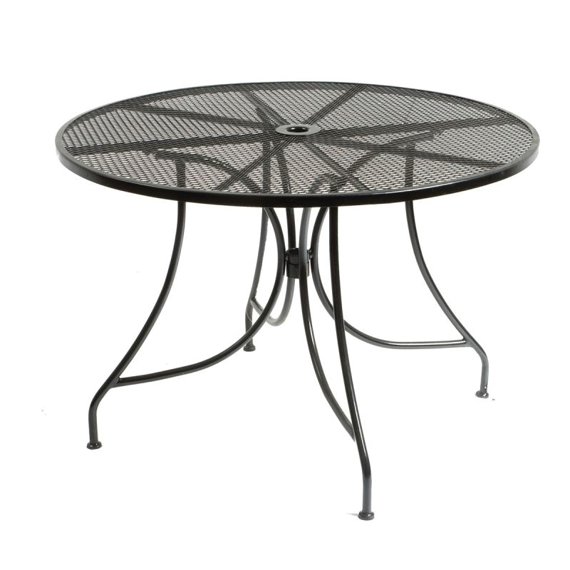 JYL-2220 Patio Table, 42 in W, 43 in H, 42 in D, Round Table, Mesh Steel, Black