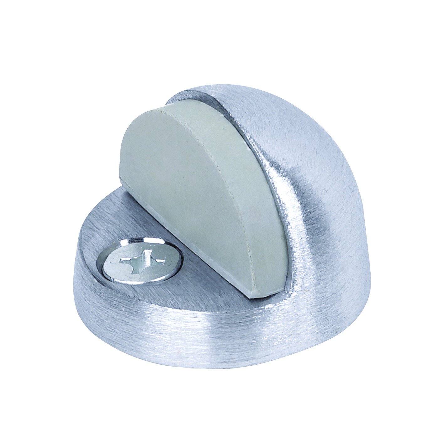 DT100032 High-Dome Door Stop, 1-3/4 in Dia Base, Brass, Satin Chrome