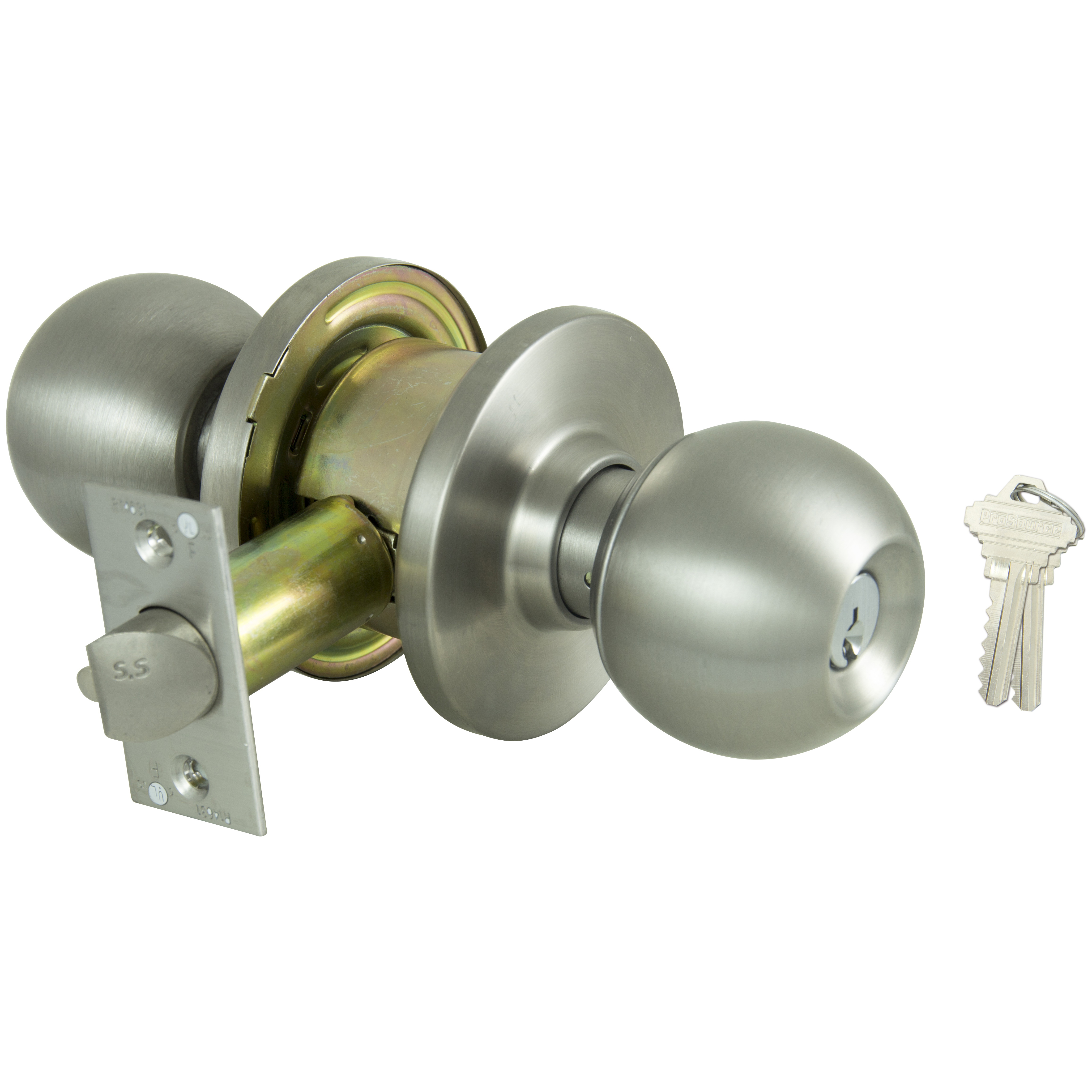 C365BV-PS Storeroom Lockset, Stainless Steel, Commercial, 2 Grade, SC1 Keyway, 2-3/4 in Backset, Dead Locking