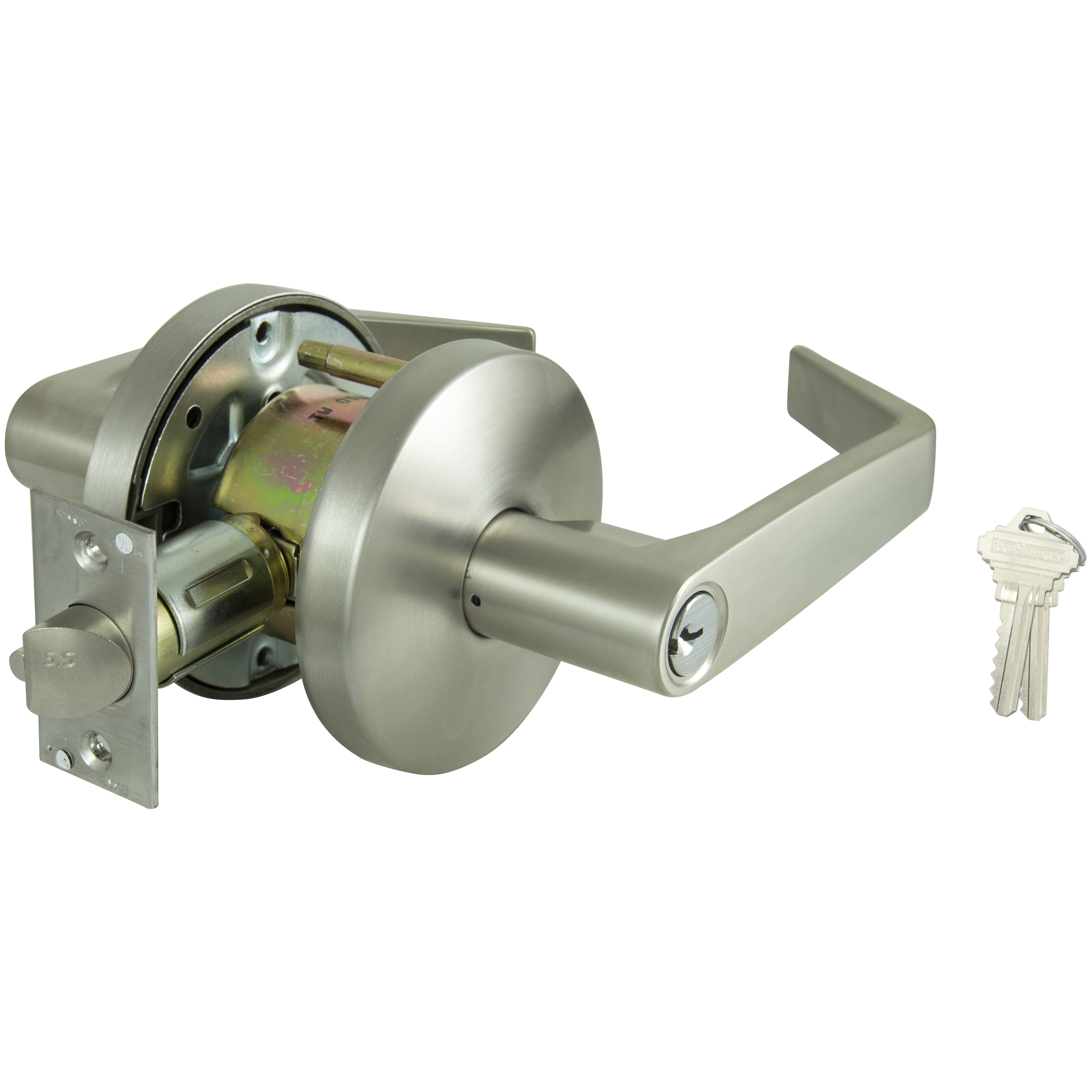Y360CV-PS Entry Lever, Stainless Steel, Lever Handle, Stainless Steel, Commercial, 2 Grade