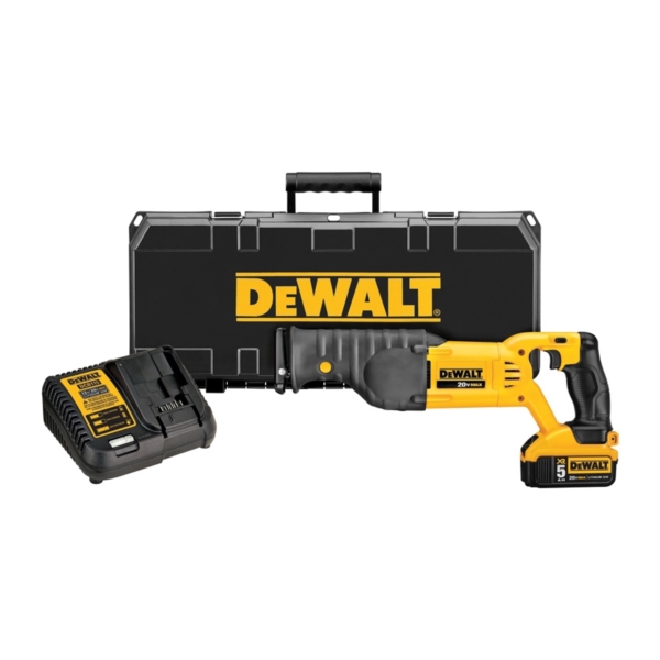 DeWALT DCS380P1 Reciprocating Saw Kit, Battery Included, 20 V, 5 Ah, 1-1/8 in L Stroke, 0 to 3000 spm
