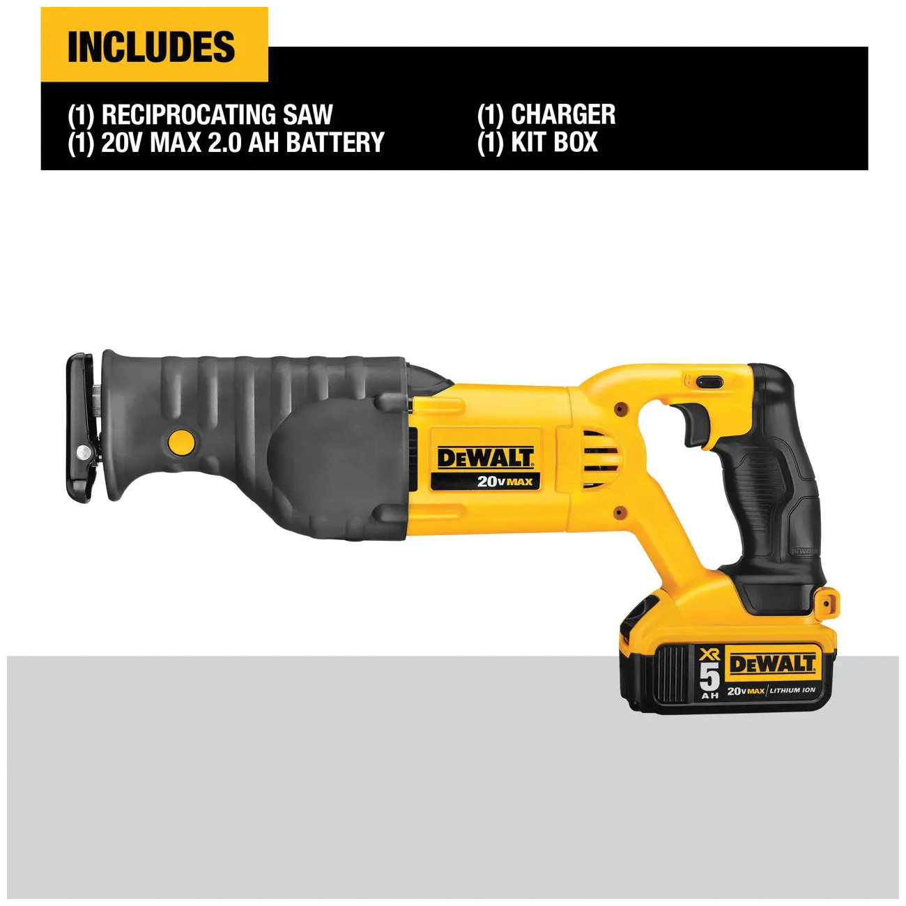 DEWALT 20V MAX DCS380P1 Cordless Reciprocating Saw Kit, Battery Included, 20 V, 5 Ah, 1-1/8 in L Stroke - 4