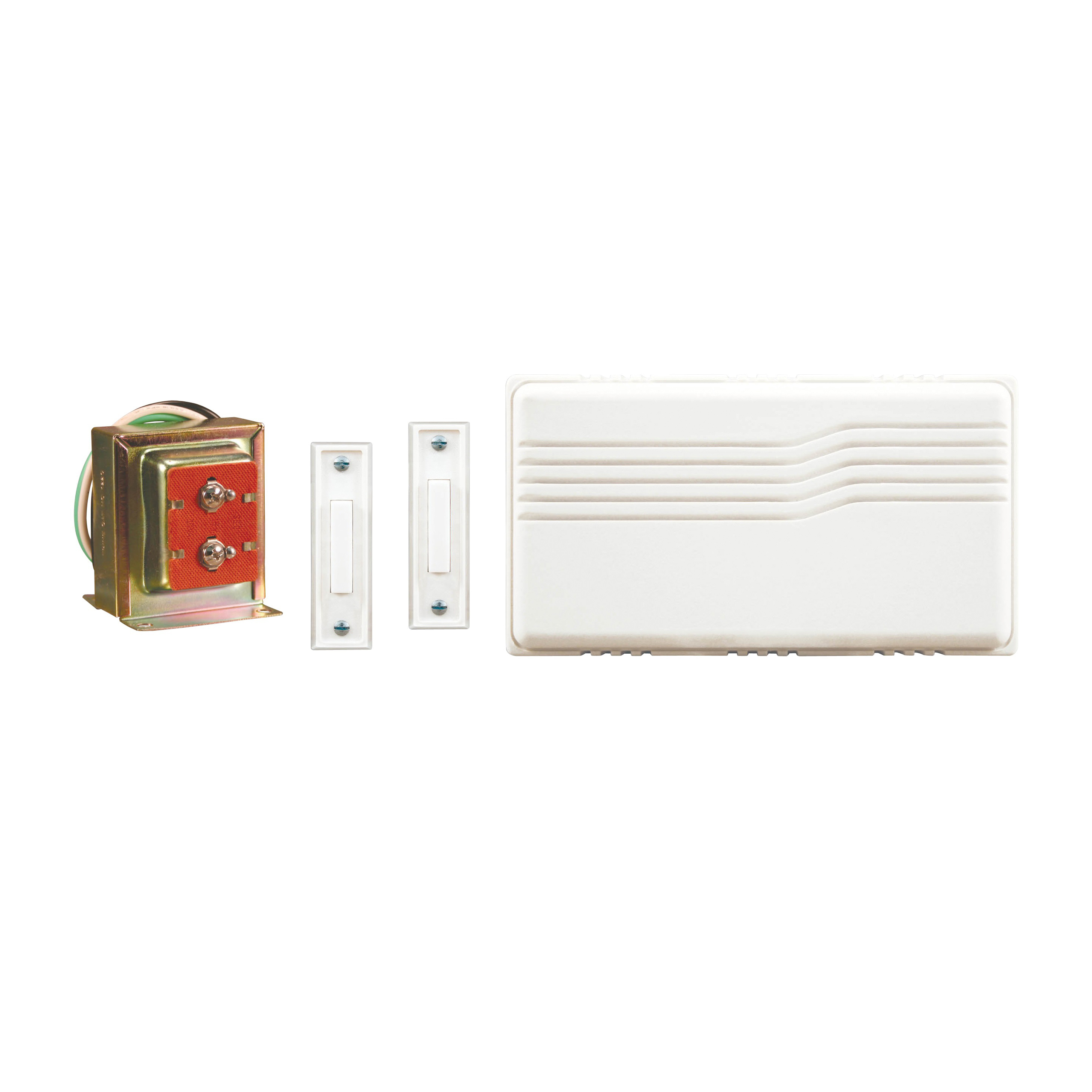 SL-27102-02 Doorbell Kit, Wired, 16 V, Ding, Ding-Dong Tone, 95 dB, White