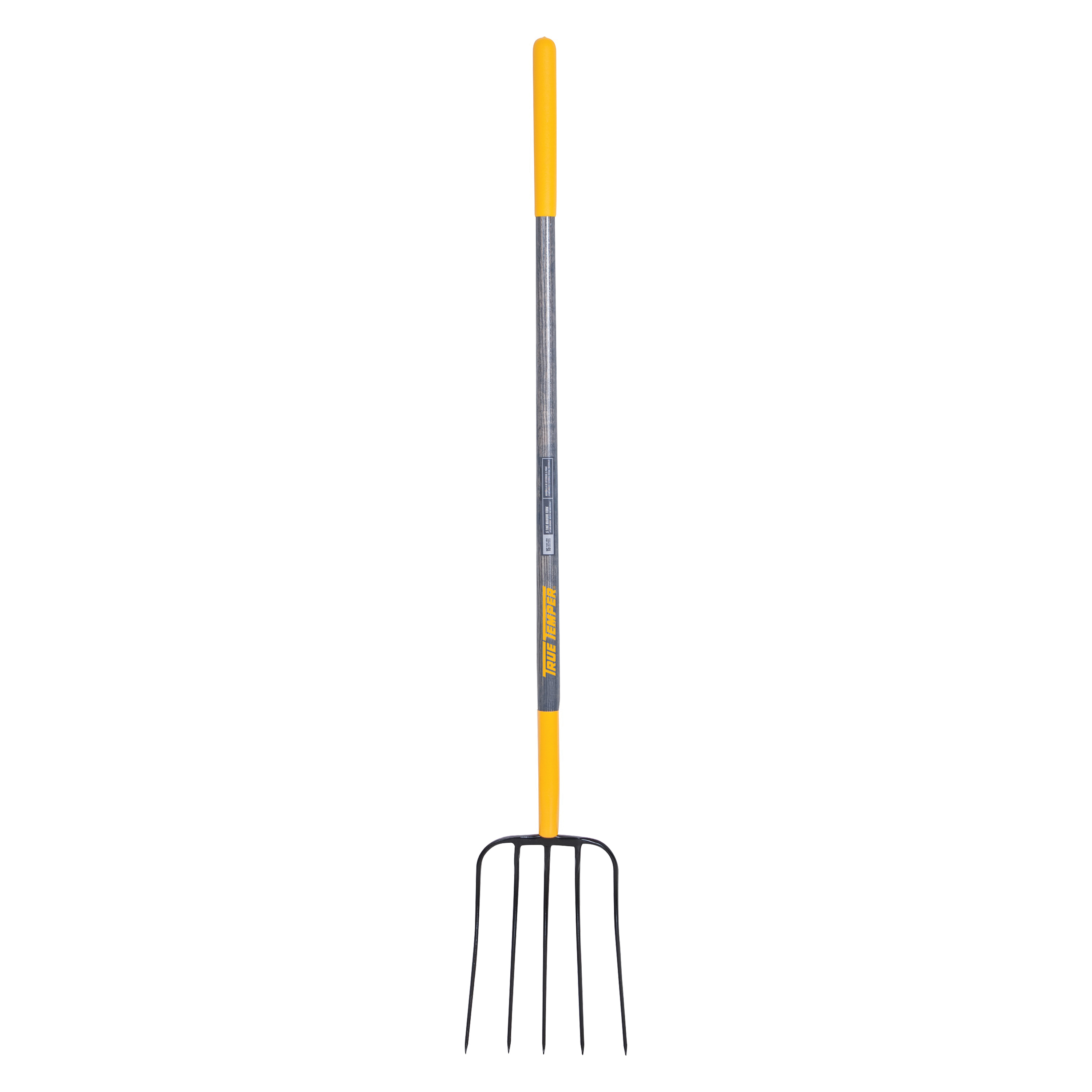 2812300 Manure Fork, Oval Tine, Steel Tine, Hardwood Handle, Cushion Grip Handle, 48 in L Handle