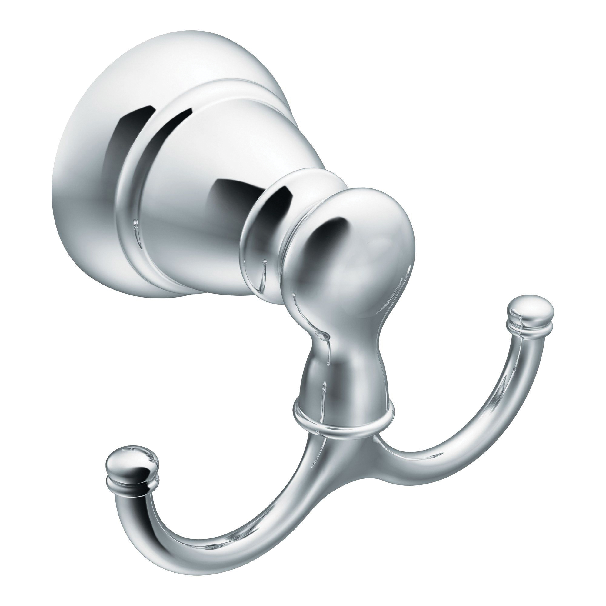 Banbury Series Y2603CH Robe Hook, 2-Hook, Zamac, Chrome, Silver, Surface Mounting