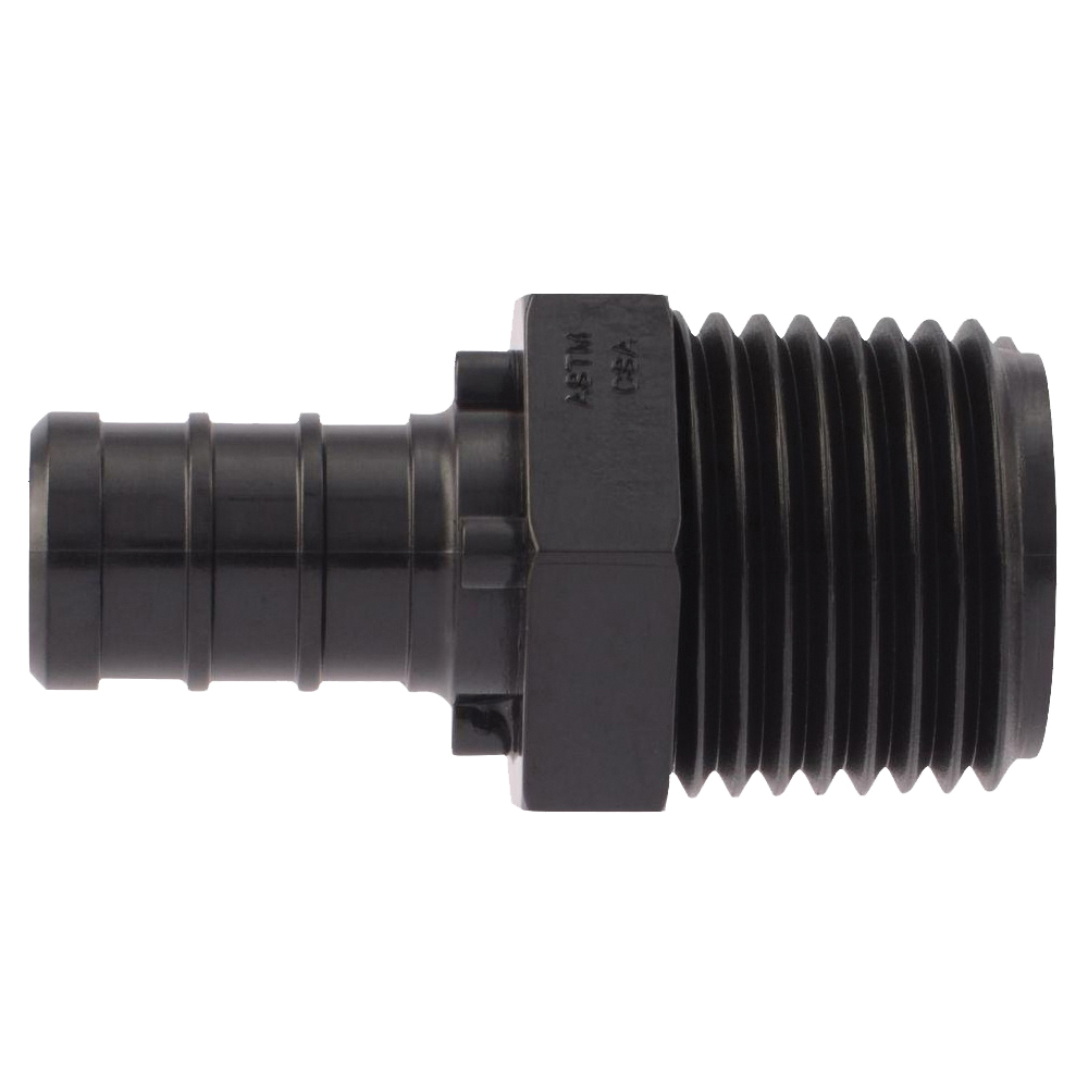 ApolloPEX Series PXPAM345PK Pipe Adapter, 3/4 in, Barb x MPT, Poly Alloy, 200 psi Pressure