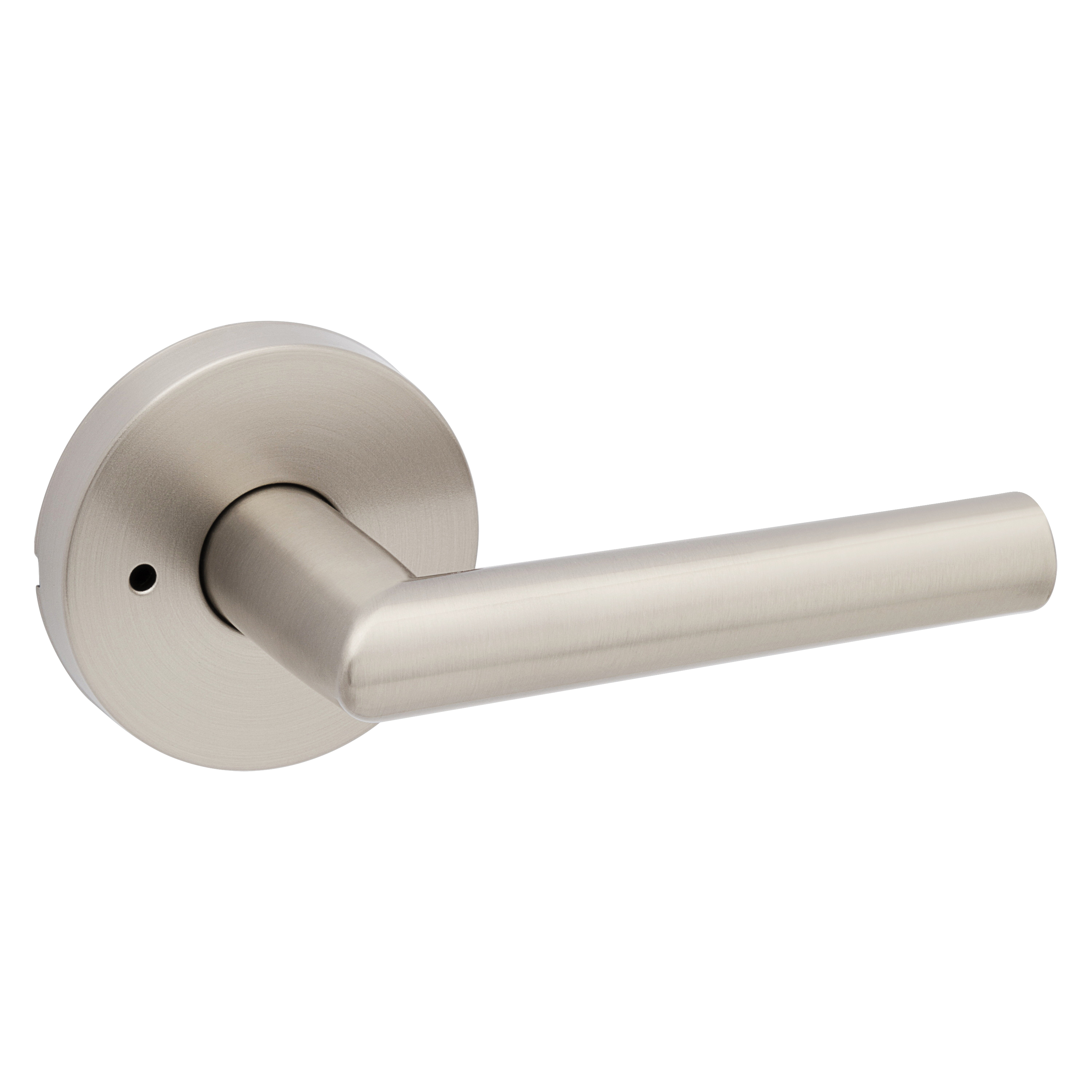 Kwikset Signature Series 155MIL RDT 15 Privacy Lever, Pushbutton Lock, Satin Nickel, Zinc, Residential, Reversible Hand