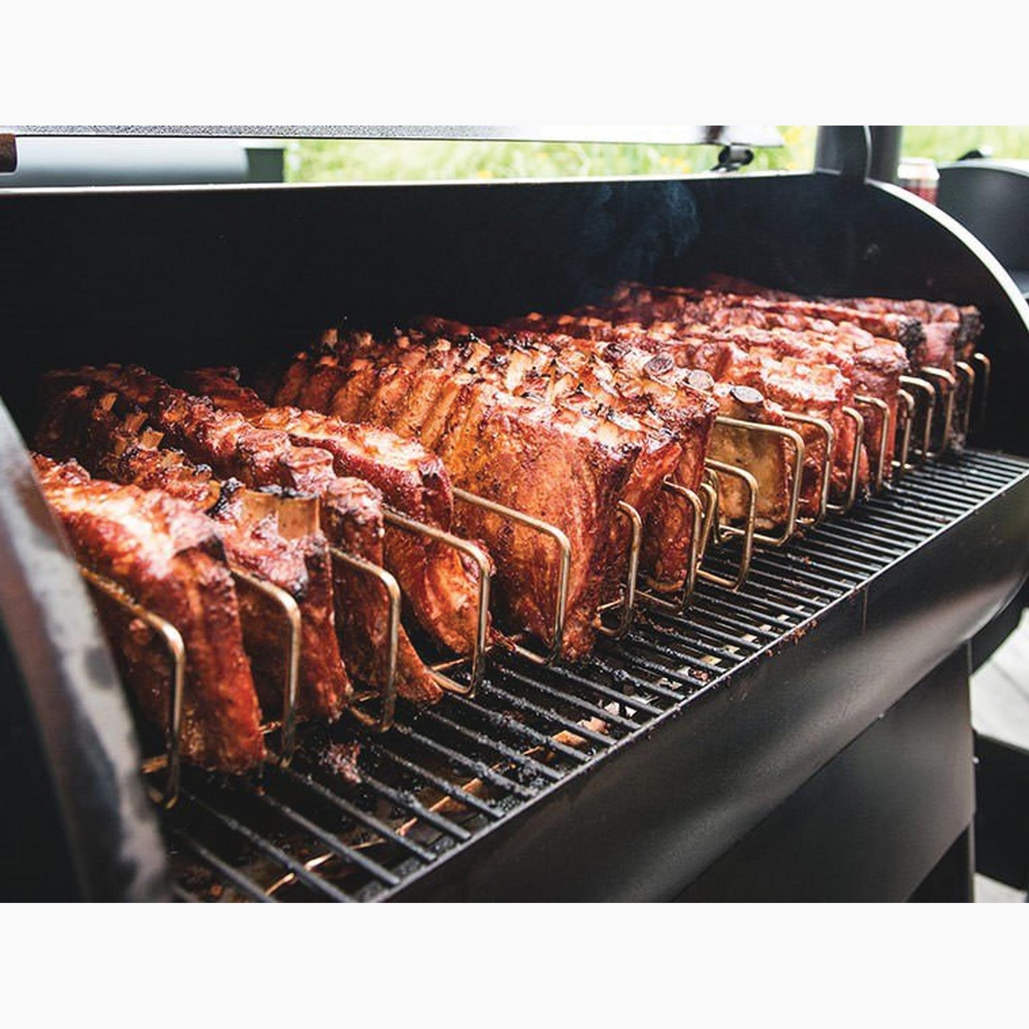 Traeger BAC354 Rib Rack, 17-1/2 in W, 12 in D, 3-1/2 in H, Steel