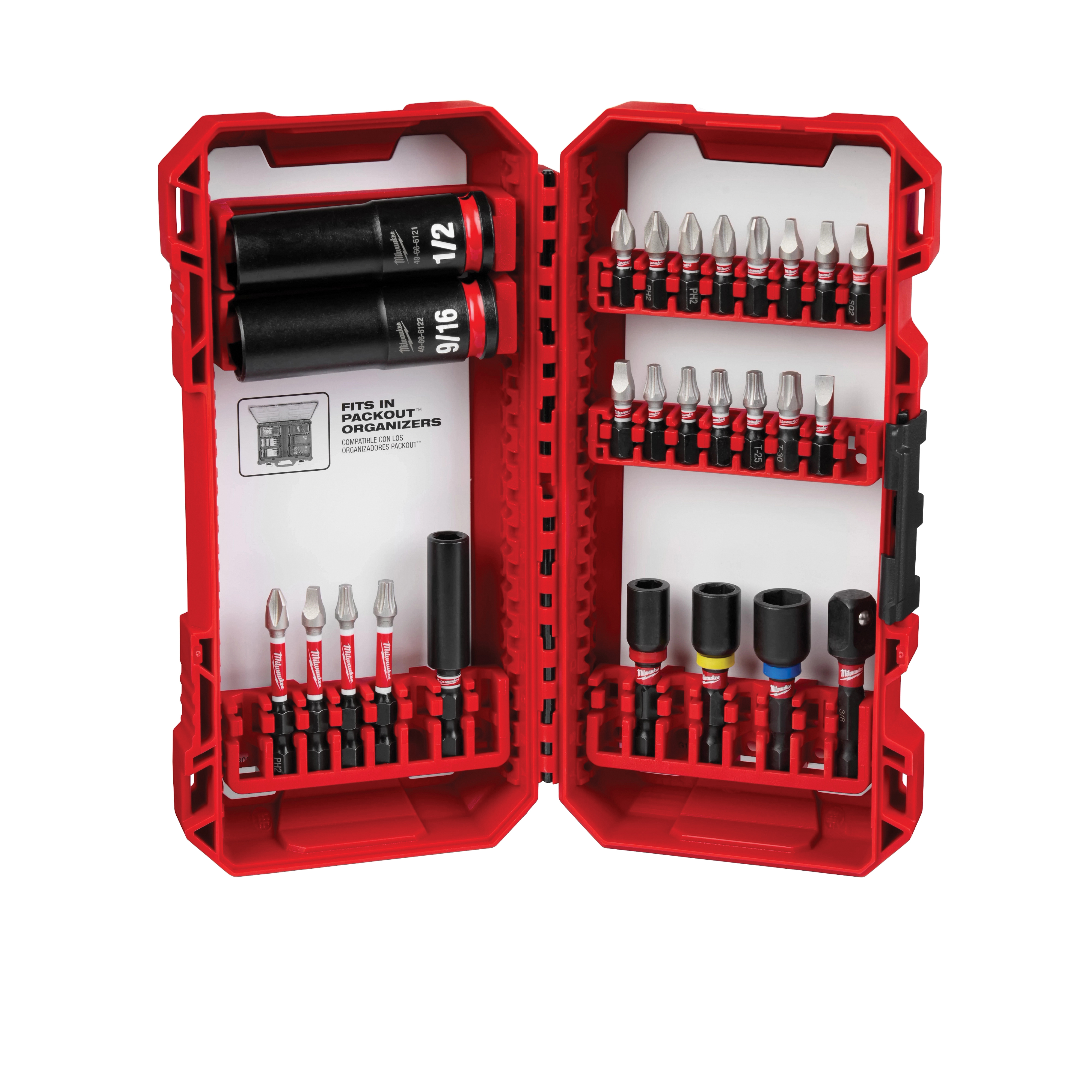 SHOCKWAVE Impact Duty 48-32-4408 Drive and Fasten Set, 26-Piece, Steel