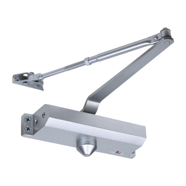500 Series DC100137 Door Closer, #1 to 4 Spring, Aluminum, Silver