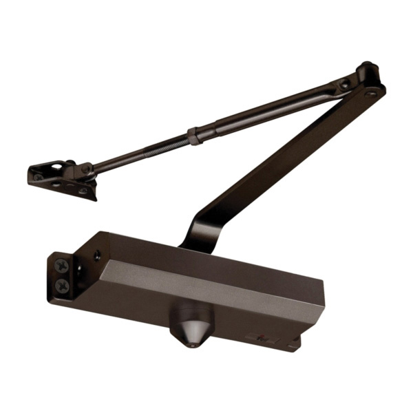 500 Series DC100033 Door Closer, #1 to 4 Spring, Aluminum, Brown
