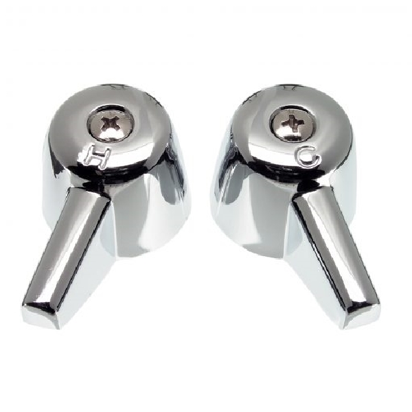 80401 Faucet Handle, Metal/Zinc, Chrome Plated, For: Central Brass Kitchen and Bathroom Sink Faucets