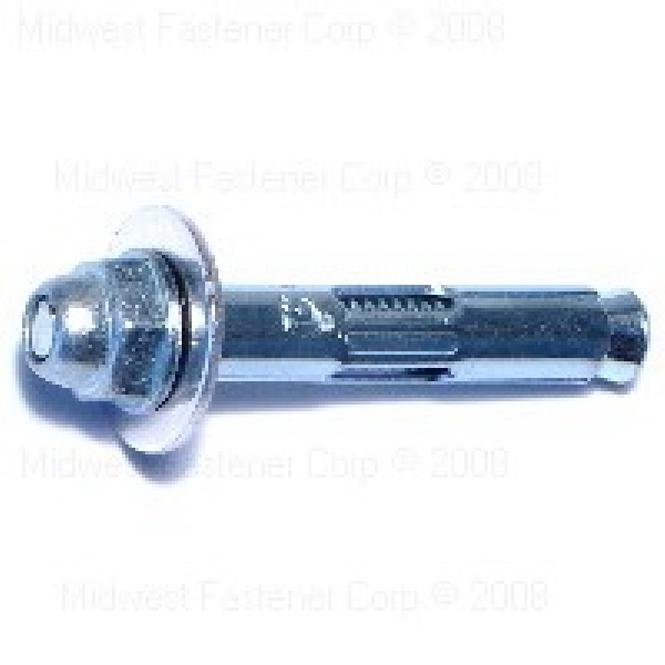 04150 Sleeve Anchor, 1/4 in Dia, 1-3/8 in L, Steel, Zinc