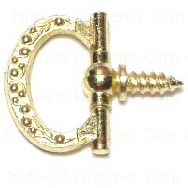 Midwest Fastener 23527 Decorative Ring, Brass, Screw Hook