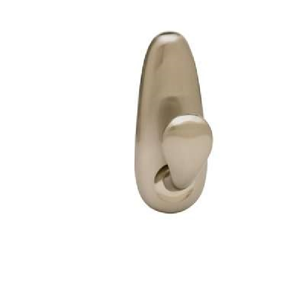 Command FC13-BN-C Adhesive Hook, 1.49 in W, Metal, Brushed Nickel, 5 lb - 2