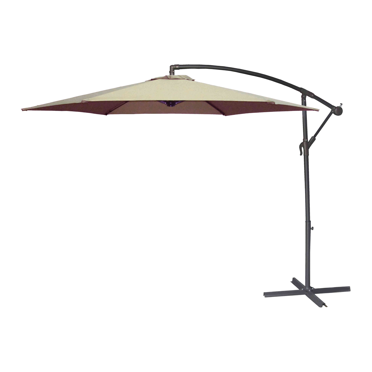 UMSC10BKOBD-04 Solar Offset Taupe Umbrella, 98.42 in OAH, 10 ft W Canopy, 10 ft L Canopy, Taupe Fabric