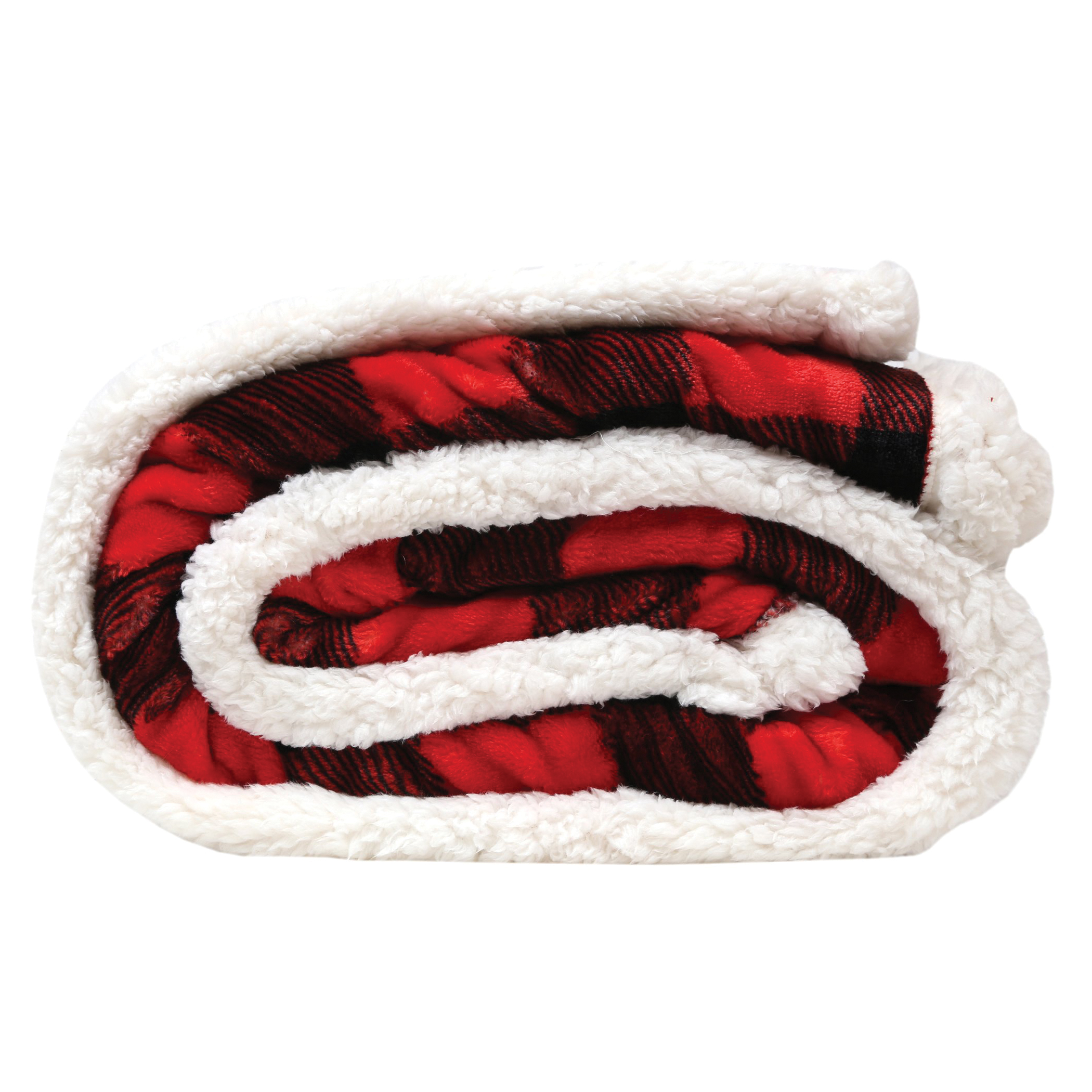 Carstens JP527 Plush Throw, 68 in L, 54 in W, Plaid Pattern, Sherpa, Red - 4