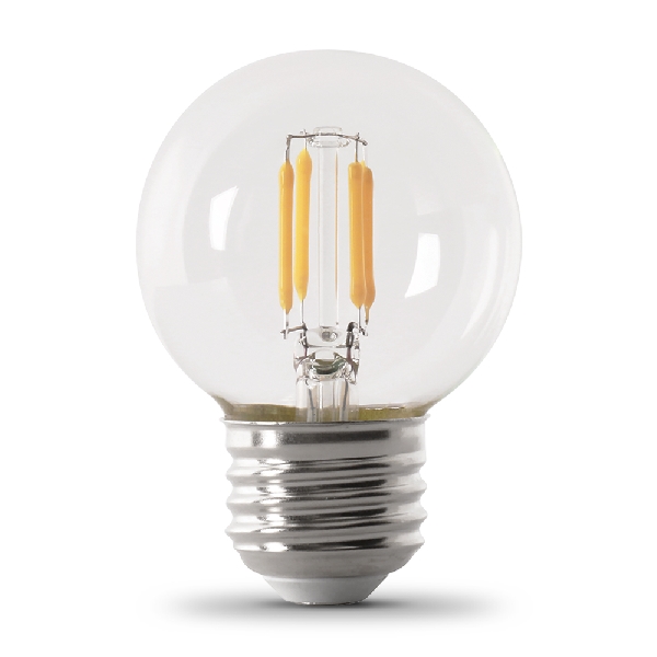 BPGM60/927CA/FIL/2 LED Bulb, Globe, G16-1/2 Lamp, 60 W Equivalent, E26 Lamp Base, Dimmable, Clear