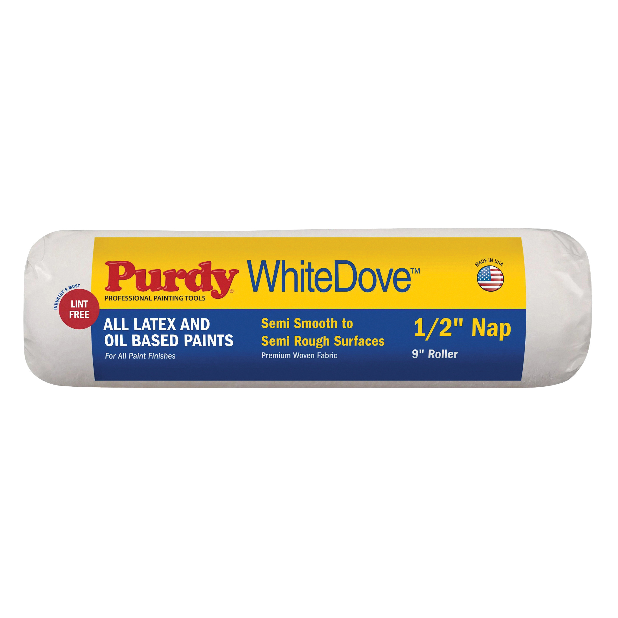 Purdy WhiteDove 140786104 Jumbo Mini Roller Cover, 3/8 in Thick Nap, 4 in L, Fabric Cover, White - 2