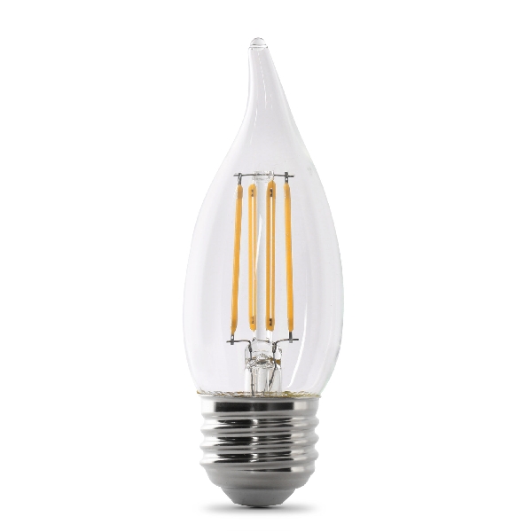 BPEFC40/950CA/FIL LED Bulb, Decorative, Flame Tip Lamp, 40 W Equivalent, E26 Lamp Base, Dimmable, Clear