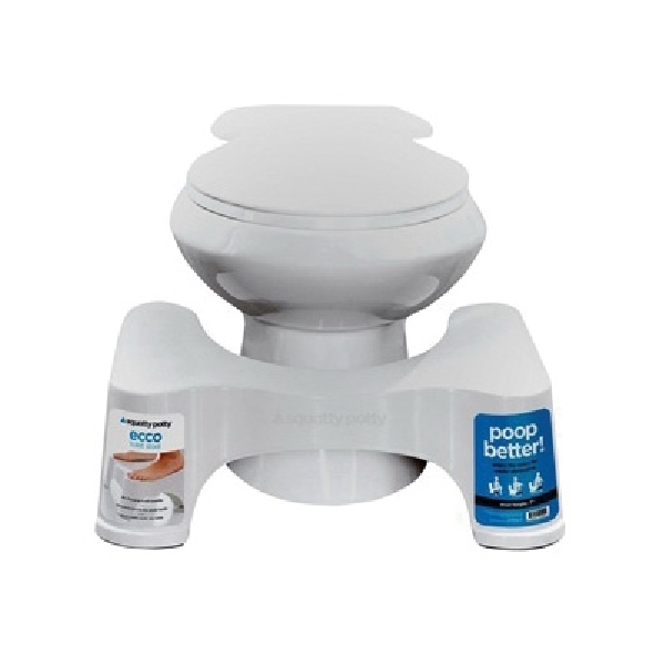 Toilet Stool, Squatty Potty, Plastic, White, 13 in W, 21 in D, 7 in H - 2