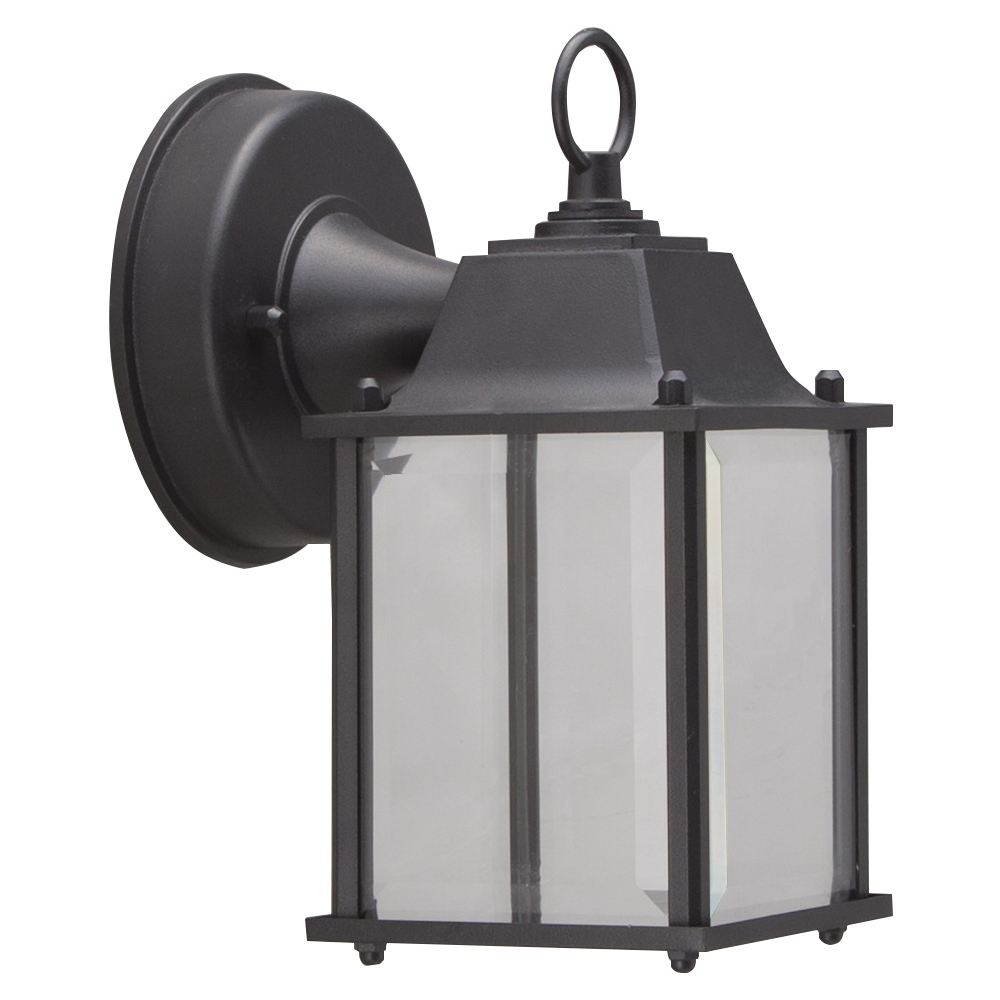 0038-WD-BK Outdoor Wall Lantern, 120 V, 6.65 W, LED Lamp, 320 Lumens, 3000 K Color Temp, Aluminum Fixture