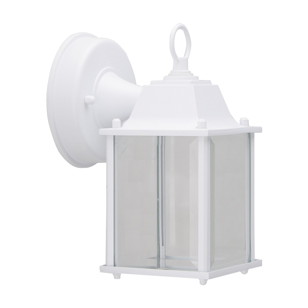0038-WD-WH Outdoor Wall Lantern, 120 V, 6.65 W, LED Lamp, 320 Lumens, 3000 K Color Temp, Aluminum Fixture