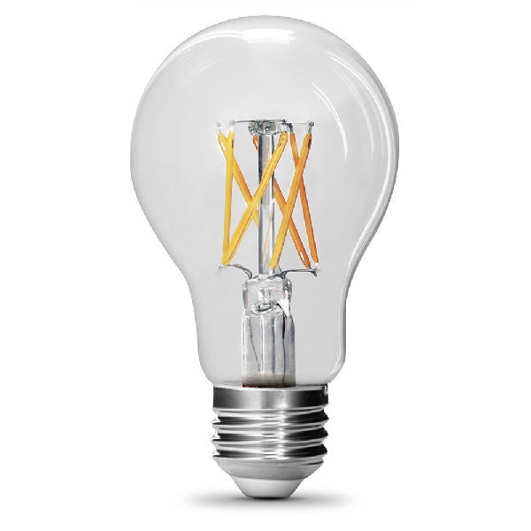 BPA1960CL950CA/FIL/2 LED Bulb, General Purpose, A19 Lamp, 60 W Equivalent, E26 Lamp Base, Dimmable, Clear