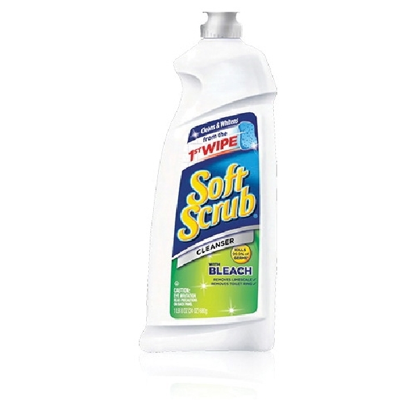01602 Soft Scrub with Bleach Cleanser, 24 oz Bottle, Cream, Characteristic, White